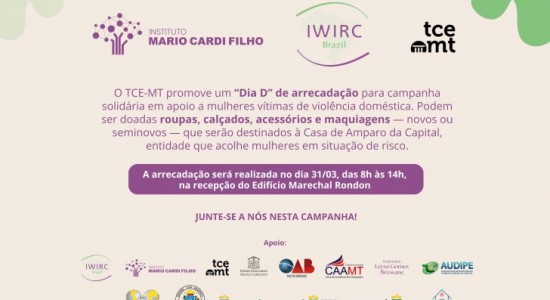 TCE-MT adere à campanha solidária em apoio a mulheres vítimas de violência doméstica