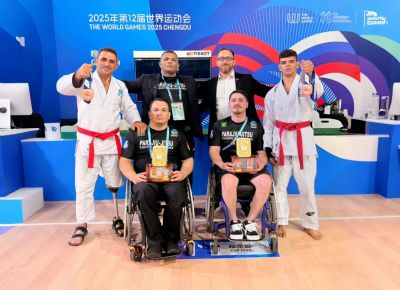 Primeira-dama parabeniza equipe de parajiu-jitsu de Mato Grosso por medalha de ouro na China